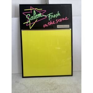 Vintage 1989 Salem Cigarettes Neon Dry-Erase Board Fresh On The Scene